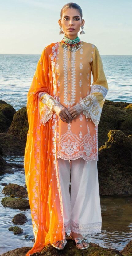 Zainab Chottani Heavy Embroidered Lawn Dress 2025