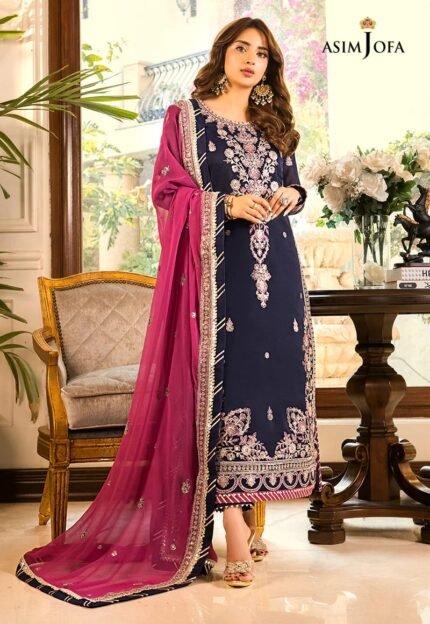 Asim Jofa Unstitched 3 Piece Suit 2026