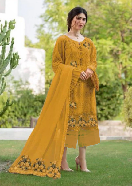 Zarqash 3 Piece Chikenkari Lawn Dress 2026 (Unstitched)