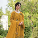 Zarqash Lawn Chikankari yellow - Unstitched
