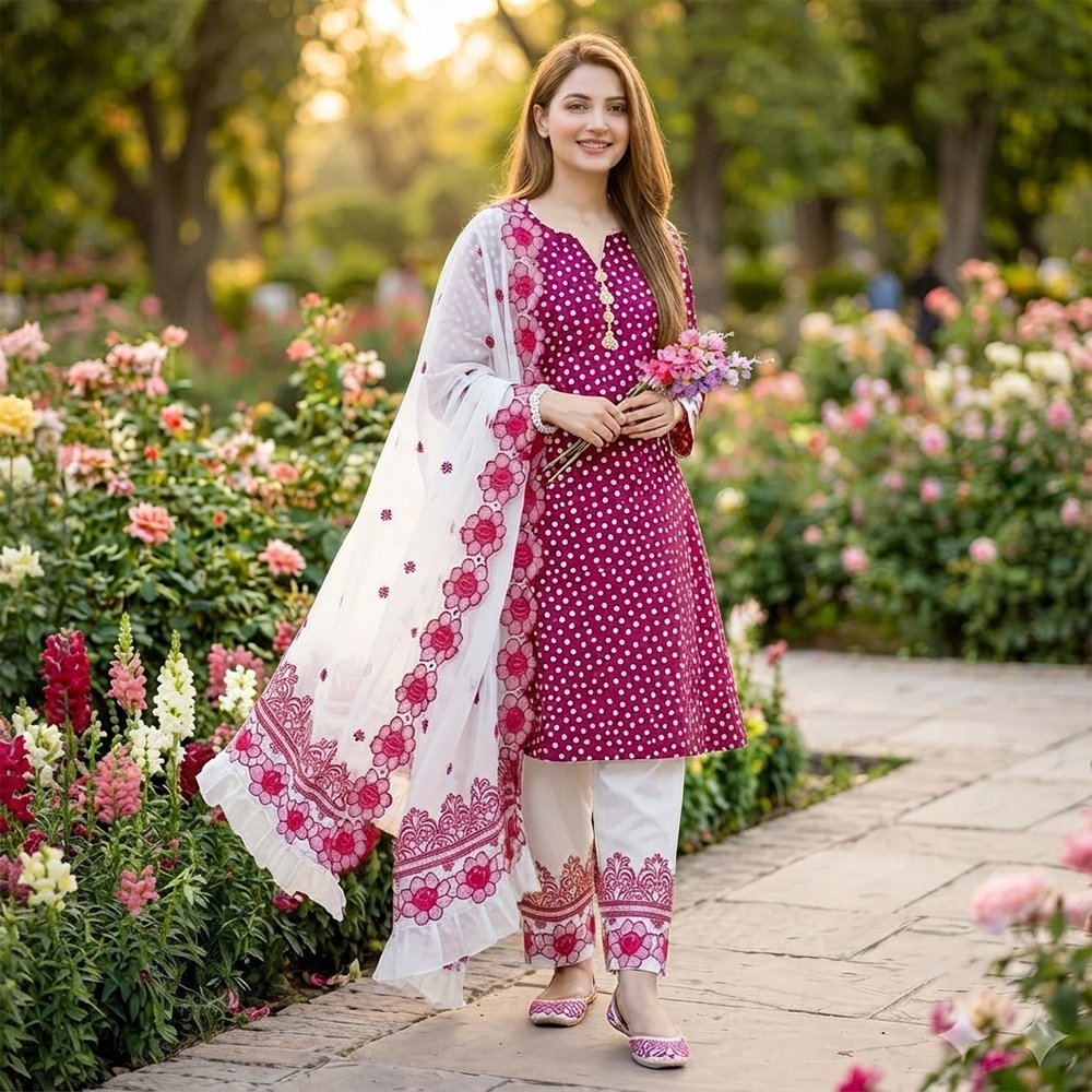 1 (5) pink kamze shalwar - Image 1