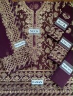 Asim Jofa Embroidered Chiffon Unstitched 3pcs - Image 10