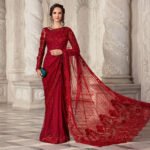 Maria B Couture Red Saree - Image 4