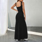 Women’s Square Neck Ribbed Knit Maxi Dress - Image 6