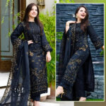 SR-BA06 Un-Stitched Lawn Embroidered 3pc With Organza Embroidered Dupatta - Image 3