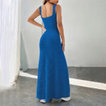 Women's Square Neck Ribbed Knit Maxi Dress - Image 3