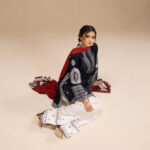 Black Embroidered 3-Piece Lawn Suit for Women - Image 4