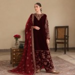 Baroque Chiffon Suit Embroidered 3-Piece Suit