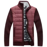 Men's Velvet Padded Cardigan Jacket Blue Winter Warm Knit - Image 2