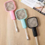 USB Rechargeable Mosquito Racket Pink LED Safe Home Use - Image 2